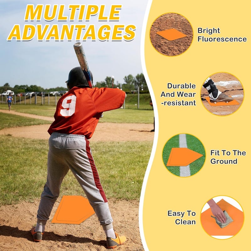 NVAAV Baseball & Softball 5 Piece Base Set, Rubber Field Bases for Kids & Adults, with 5 Piece Training Balls and Storage Bag, Throw Down Base for Backyard Teeball, School Kickball Practice - Image 4